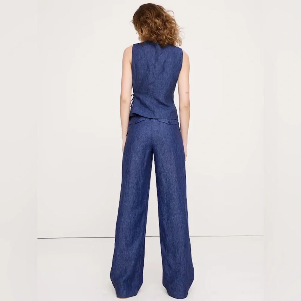 NEW! Banana Republic The Everyday Wide-Leg Pant in Linen- Small Petite 🖤